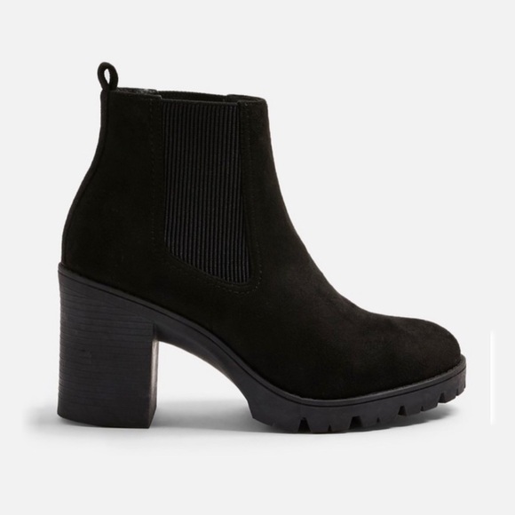 Topshop Byron Unit Booties Black Sz 9.5 NWOB Chunky Heel - Picture 4 of 12